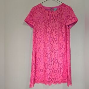 CeCe lace dress color hot pink size 8